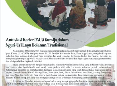 Antuasiasi Kader PAUD Bumijo dalam Nguri - Uri Lagu Dolanan Tradisional