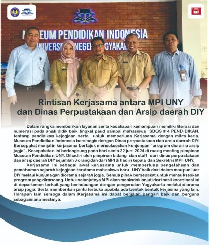 Kerjasama Dinas Perpustakaan dan Arsip Daerah Yogyakarta dengan MPI UNY 